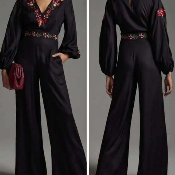 Anthropologie Farm Rio Embroidered Jumpsuit Small NWT - Picture 4 of 5